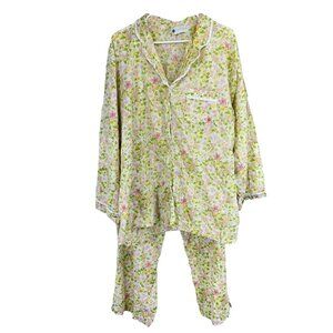 Ella Simone Women 3X Pajama Set Floral Sleep Comfy Relax Loungewear 100% Cotton